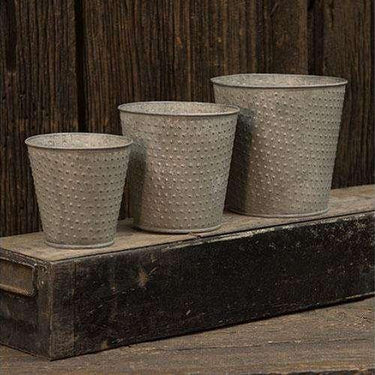 3/Set, Tin Flower Pots - The Fox Decor